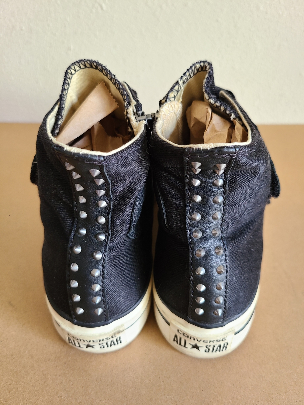 Black Studded High-Top Platform Converse - Picture 6 of 13